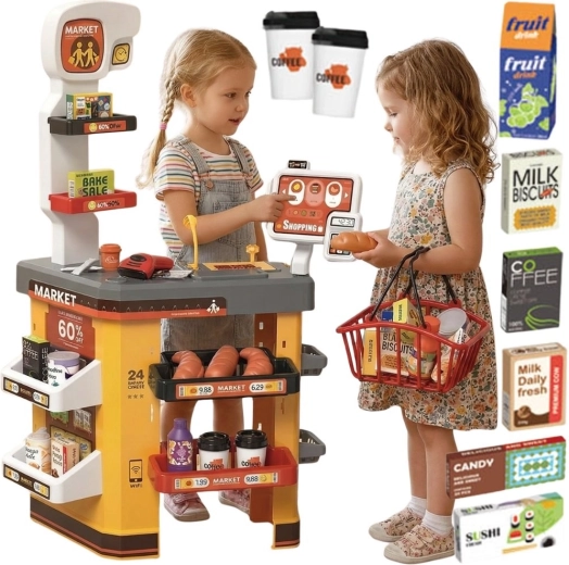 Woopie interaktiver Kindersupermarkt mit Kasse und Zubehör