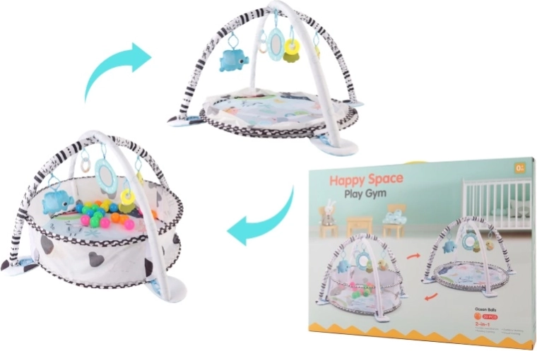 TinyMini Pädagogische Spielmatte 2-in-1 mit Bällebad