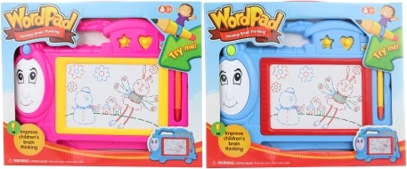 Zeichentafel Lokomotive mit Stift und Stempeln