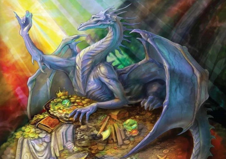 Puzzle Blauer Drache mit Schatz 1000 Teile MAGNOLIA