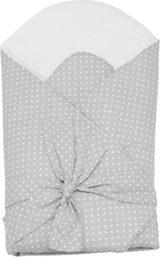 Wickeltuch mit Kokoseinlage, Punkte, grau