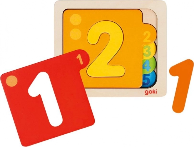 Mehrlagiges Holzpuzzle Zahlen 1–5 GOKI