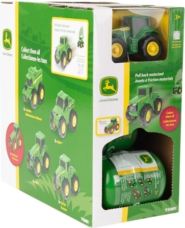 Tomy John Deere Überraschung in der Kapsel – Mini-Landwirtschaftsfahrzeug mit Rückzieh-Antrieb