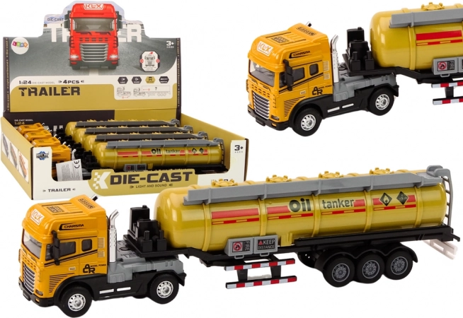 Tanklastzug-Modell 1:24 mit Licht und Sound – Gelb