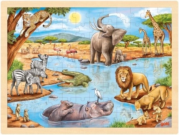 Holzpuzzle Afrikanische Savanne 96 Teile Goki
