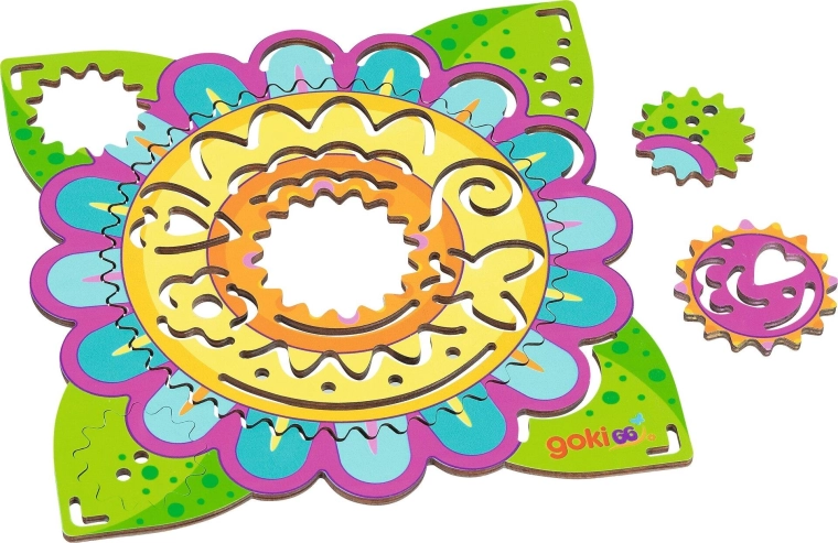 Holzbasis mit Blumendesign