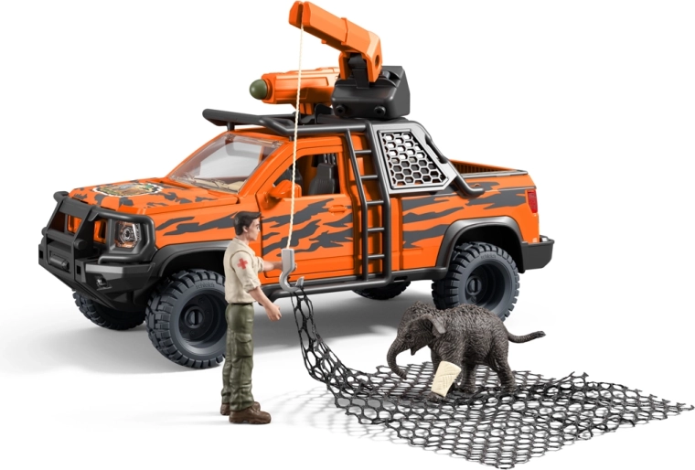 Schleich Wild Life Abenteuer-Rettungsfahrzeug für den Dschungel mit Elefantenbaby