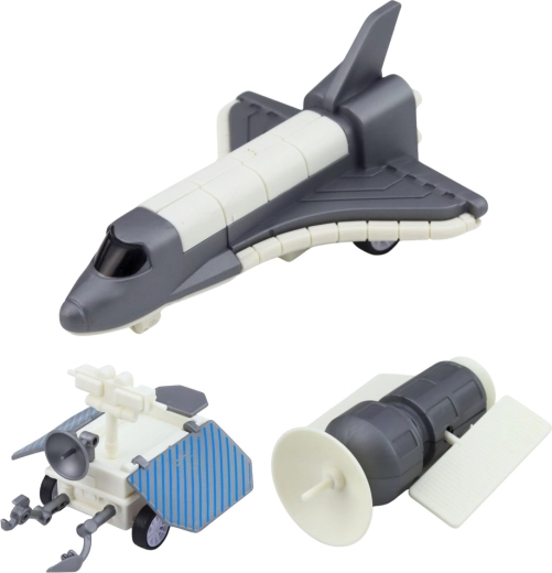 Space Shuttle und Satellit für Orbit-Missionen