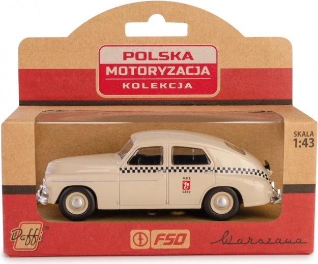 Historisches Fahrzeug PRL Warszawa M20 Taxi Sandfarbenes Modell