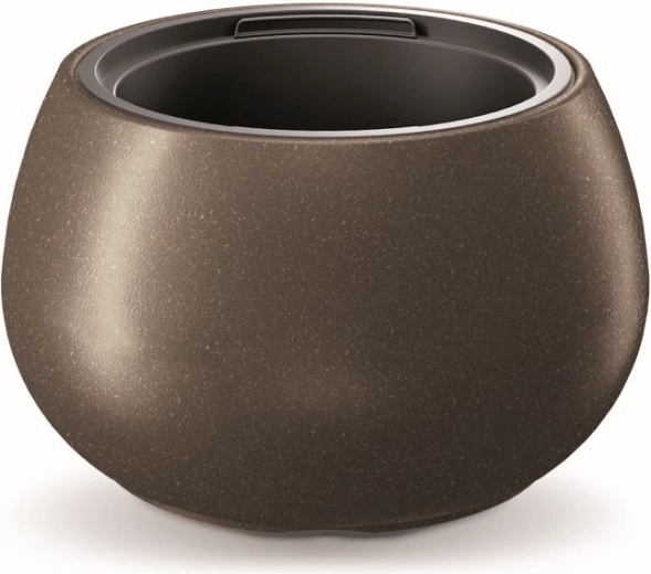 Blumentopf Heos Eco Wood mit Einsatz 43,6 cm – Kaffee