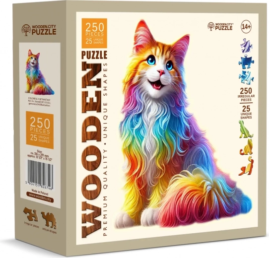 Holzpuzzle Bunte Katze 250 Teile