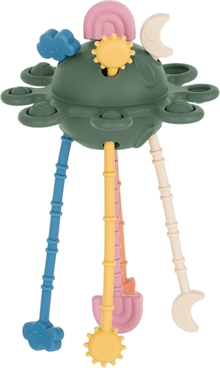 Petite&Mars Silikon-Sensorspielzeug Crazy planet misty green 10m+