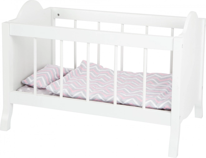 Kinder-Holzpuppebett SMALL FOOT mit Bettwäsche