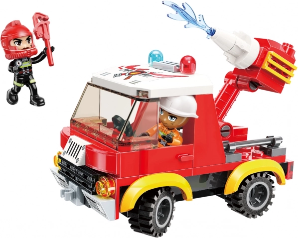 QMAN Mine City Leichter Feuerwehrwagen Bausteine-Set