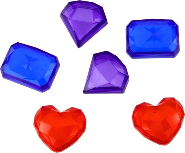 Glänzende Edelsteine und Formen für kreatives Spiel