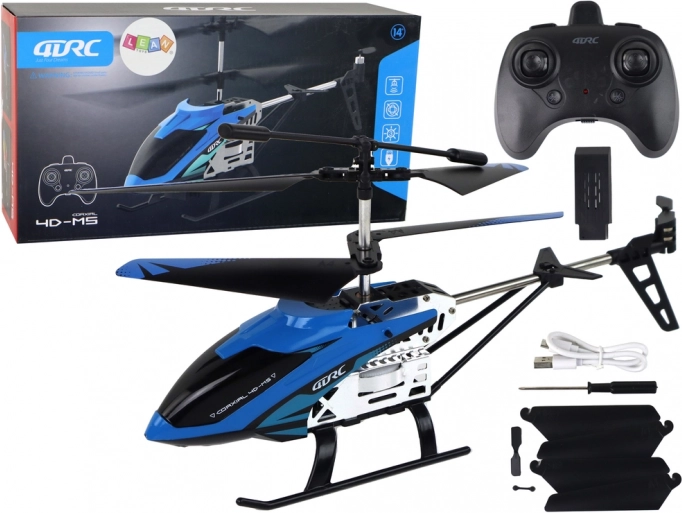 Aluminium-RC-Helikopter 2.4G blau mit 15 Minuten Flugzeit
