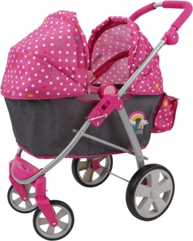 Puppenwagen mit Punkten und verstellbarem Griff