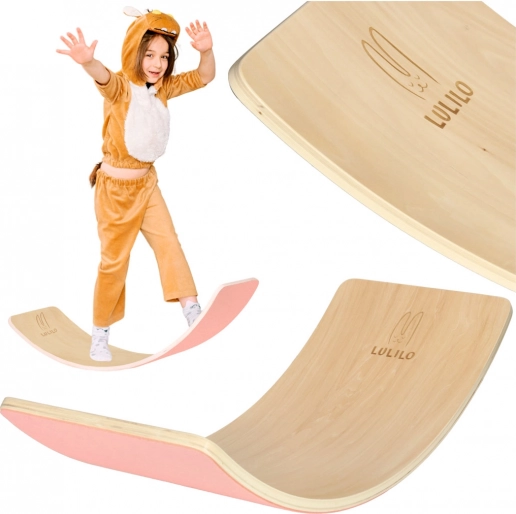 Holz-Balanceboard mit Filz Lulilo AJLO – Rosa