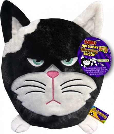 Plüschkatze Głodomorra mit Geräuschen – Schwarz 31 cm