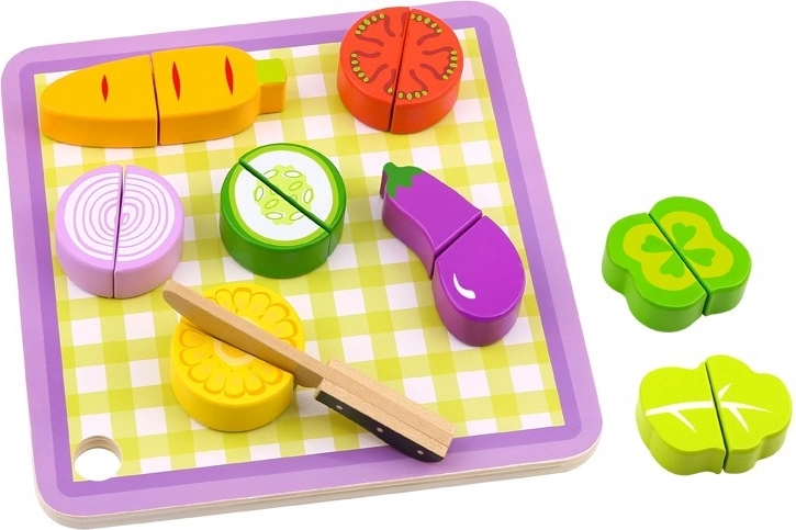 Tooky Toy Holzgemüse auf Schneidebrett