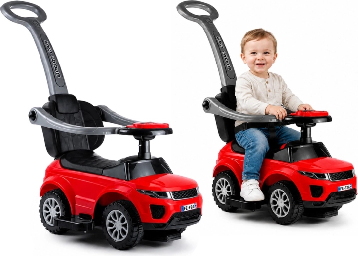 Kinder-Rutschauto mit Schubstange SPORT CAR, rot