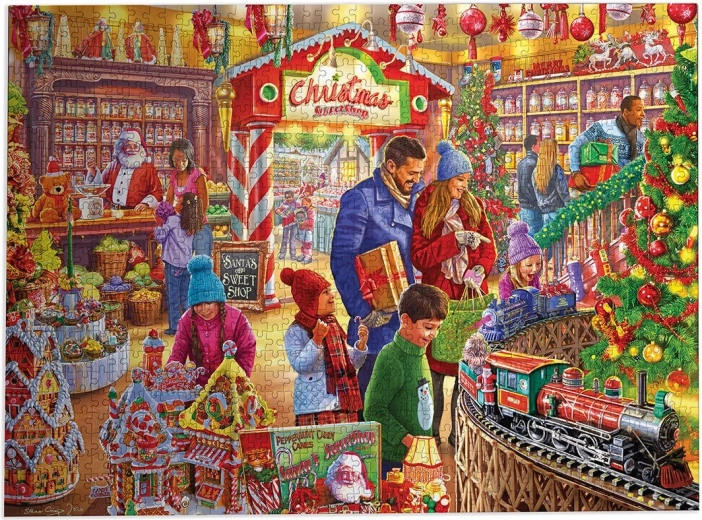 Gibsons Puzzle Santas Süßwarenladen 1000 Teile