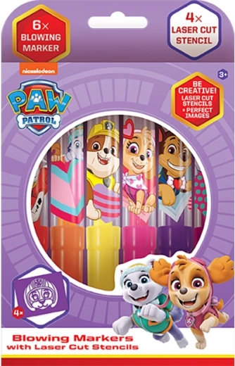 Blasstifte PAW PATROL – Set mit 6 Farben und Schablonen