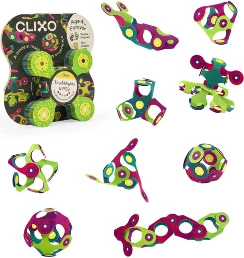 Magnetisches Konstruktionsset Tiny & Mighty – Dinosaurier, 9 Teile