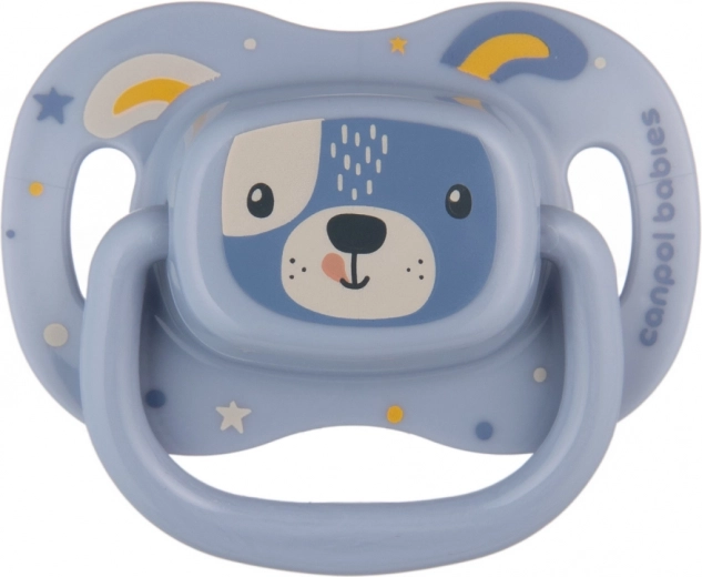 Symmetrischer Silikonschnuller CUTE ANIMALS 0–6 Monate, blau
