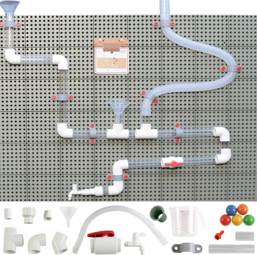 Rohrsystem für STEM-Tafeln, 84 Teile – Wasser- und Kugelbahn-Set MASTERKIDZ