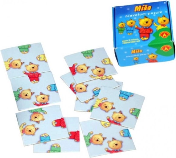 Puzzle-Knobelspiel Míša – 9 Kärtchen in einer Schachtel