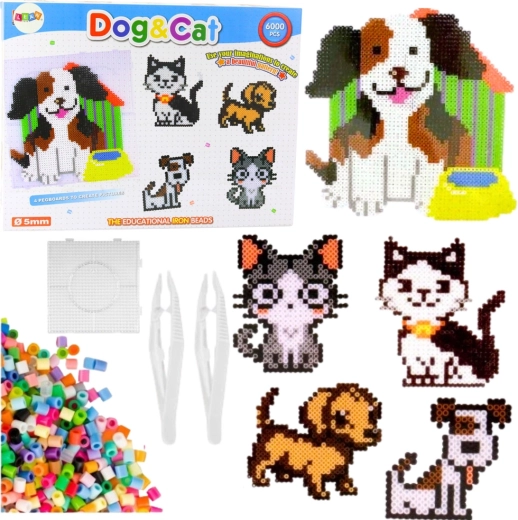 Kreativset mit Bügelperlen Hund und Katze, 6000 Teile