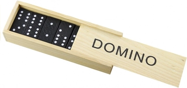 Domino-Spiel in Holzkästchen, 28 Steine