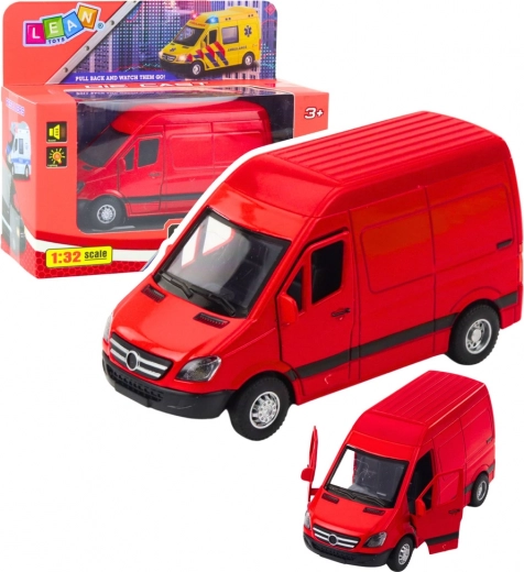 Metall-Van rot 1:32 mit Licht und Sound