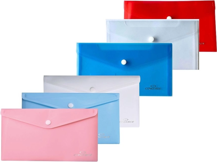 Dokumentenmappe mit Druckknopf DL CONCORDE, Farbmix