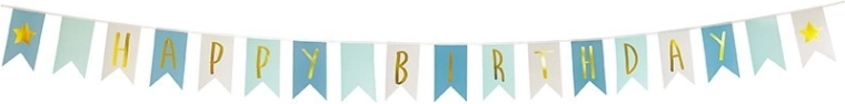 Jabadabado Banner Happy Birthday blau