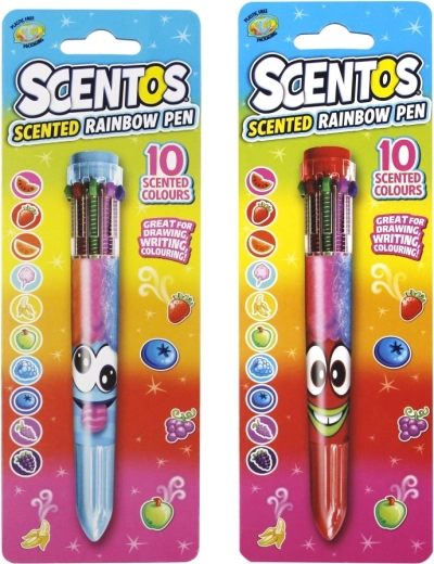Mehrfarbiger duftender Kugelschreiber SCENTOS Regenbogen