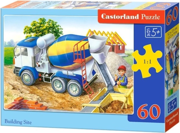Kinderpuzzle Baustelle mit 60 Teilen