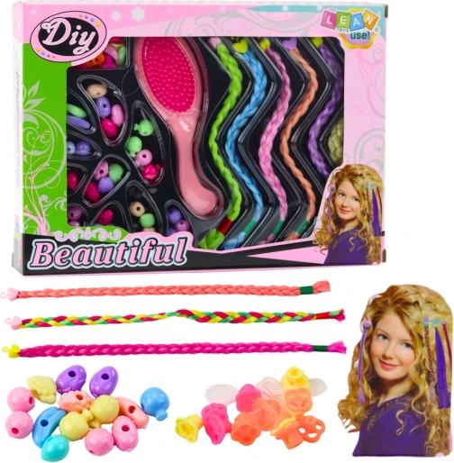 DIY-Zopf-Flechtset mit Perlen – bunte Strähnen für Kinder