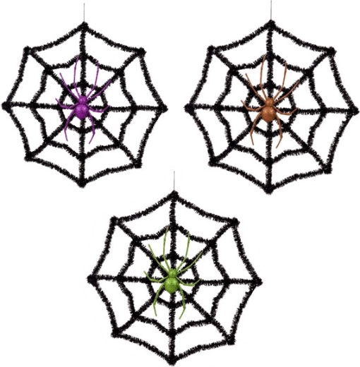 Spinnennetz mit glitzernder Spinne