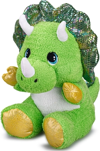 Plüsch-Sitzender Triceratops grün 16,5 cm