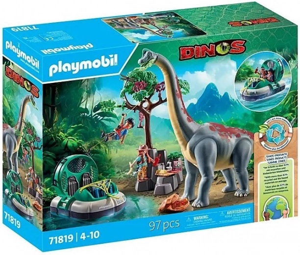 Playmobil Dinos Brachiosaurus mit Luftkissenboot