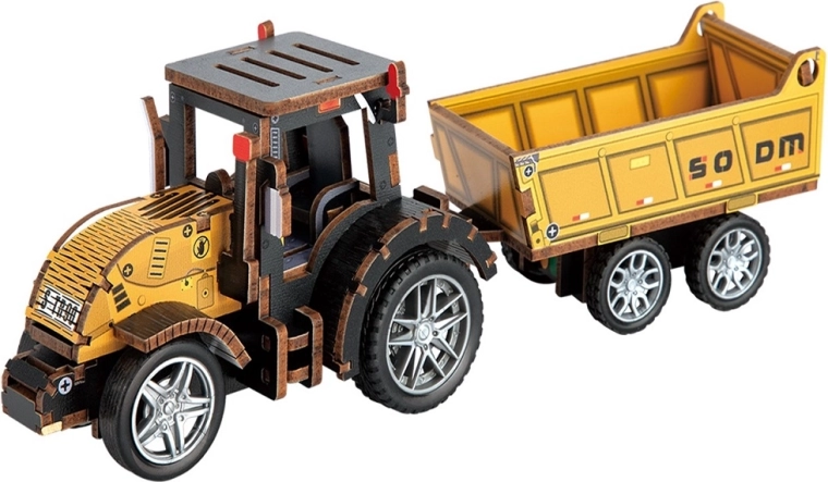 2Kids Toys 3D-Holzbausatz Traktor mit Anhänger