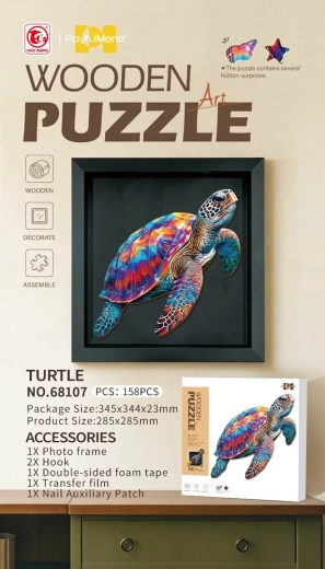 Holzpuzzle Schildkröte, 158 Teile
