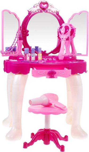 Frisiertisch für kleine Prinzessinnen mit Zauberstab, rosa