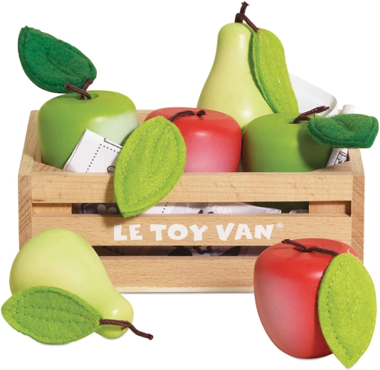 Le Toy Van Holz-Kiste mit Äpfeln und Birnen für den Kinderladen