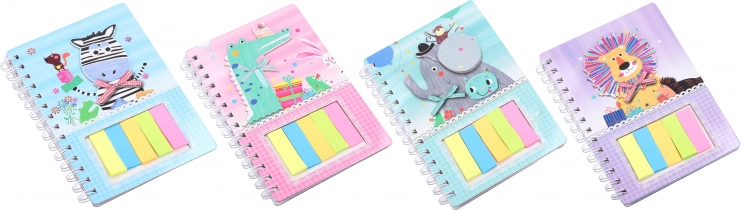 Notizblock mit Tieren 12,1 × 18,5 cm, 60 Blatt + Aufkleber