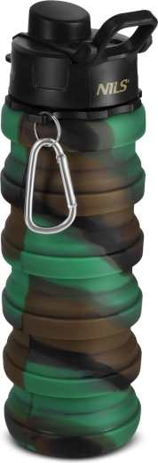 Faltbare Silikonflasche 500 ml grün NILS Camp