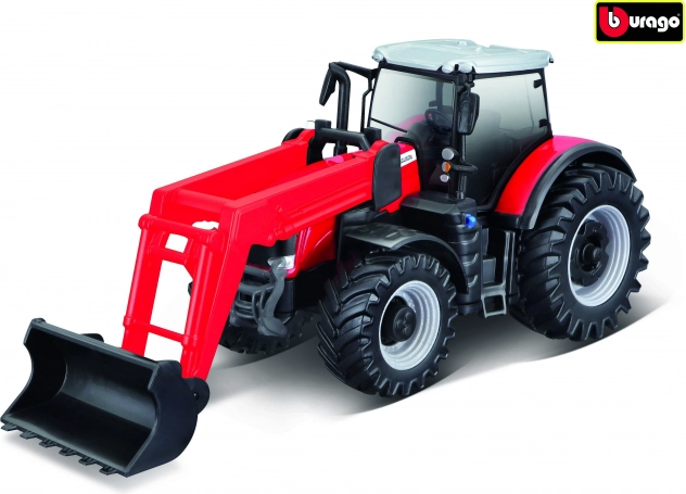 Bburago Farmland Traktor Massey Ferguson 8740S mit Frontlader 10 cm