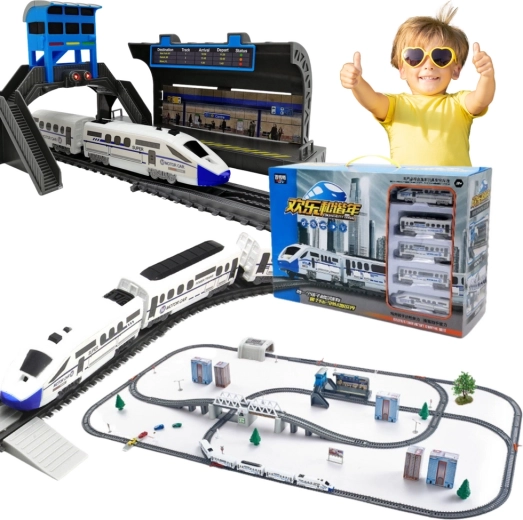 Elektrischer Zugset Eisenbahn mit Klappbrücke 366 cm